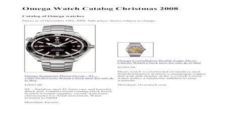 omega watches catalogue pdf